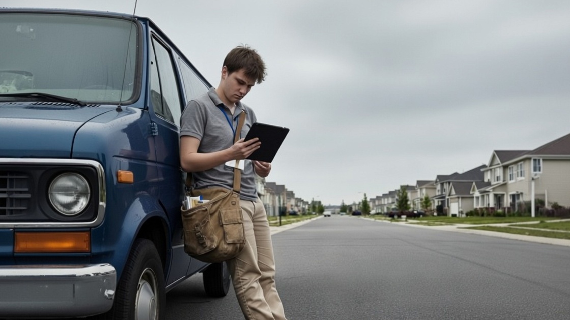 Field sales manager reviewing performance data on a tablet to prevent rep burnout